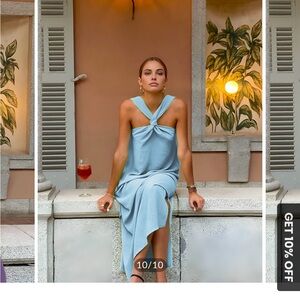 Halter top blue dress